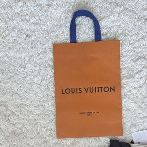 Louis Vuitton Tangerine Bag with Navy Handles